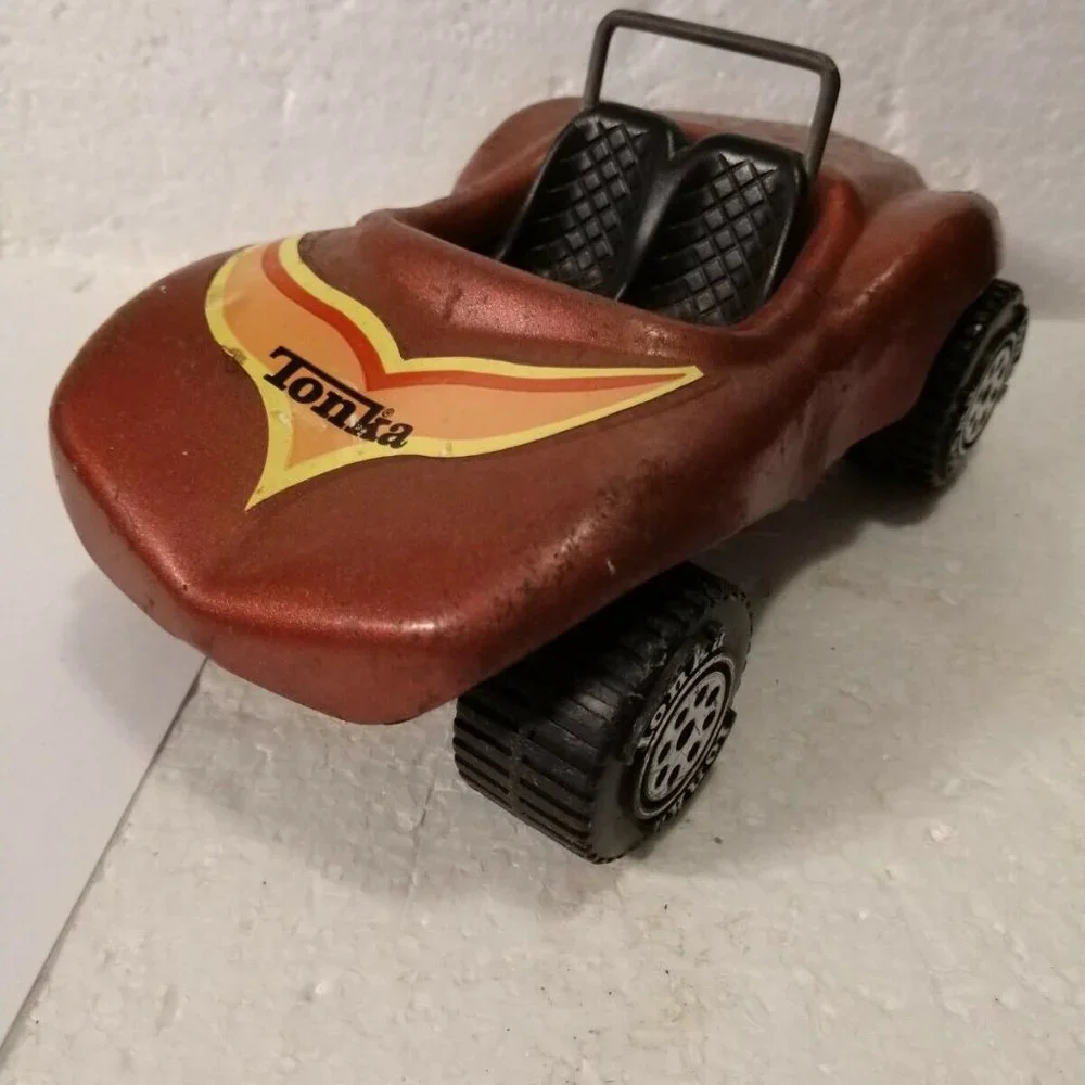 Antique Tonka Vintage Metal Pressed Steel Brown Dune Buggy #52790 8